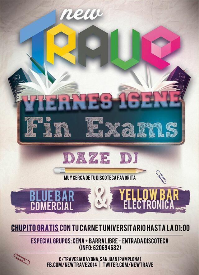 NewTrave's tweet photo. Mucha suerte a esos estudiantes de la #UPNA , ya queda menos para el fiestón fin de exámenes que tenemos preparado ! http://t.co/J6JgyAWHhe