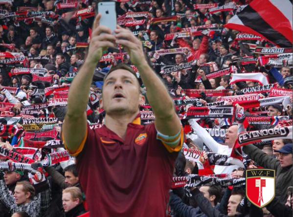 feyenoordpings's tweet photo. Naar verluidt heeft Totti voor 26 februari een nieuwe selfie in gedachten. #FEYrom (via @WZFeijenoord) http://t.co/vzPIXqXZOH