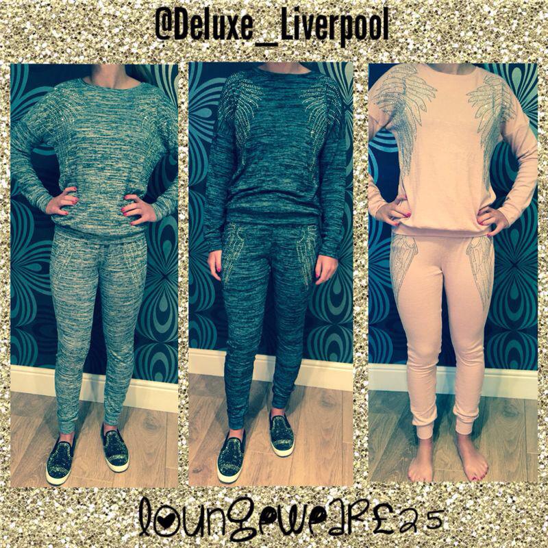 Ladies diamanté wing lounge suits only £25 x #loveloungewear #liverpool