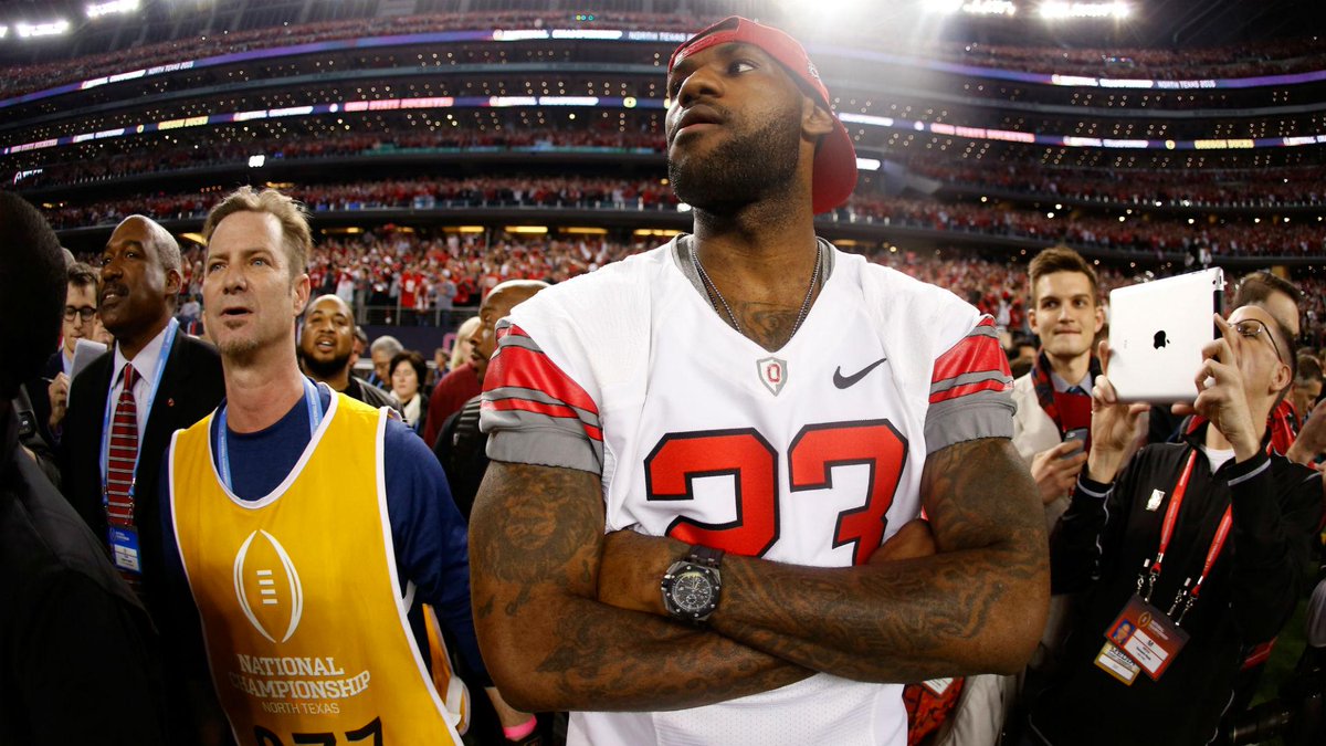 Agree? "<a href="/sportingnews/">The Sporting News</a>: LeBron James rubbed off his champion spirit on the Buckeyes. sportingnews.com/ncaa-football/… "
