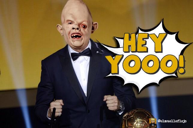 ElMuelleFLojo's tweet photo. El discurso de #Cristiano a cámara lenta. #thegoonies #BalonDeOro #BallonDOr2014  #CR7 @losmanolostv http://t.co/ssDc7JveWL