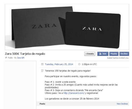 guardiacivil's tweet photo. El #timo de la falsa Tarjeta Regalo de 500€ de Zara en #Facebook que te suscribe a #SMS http://t.co/hbZLy07Njg http://t.co/uRzqzSzg6I