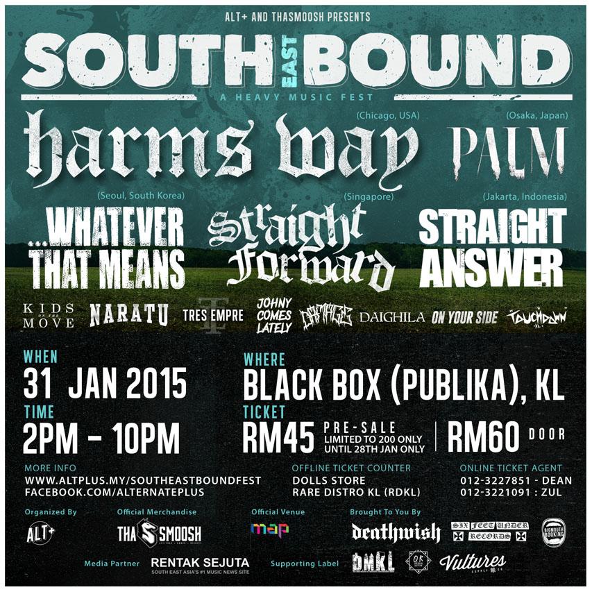 thasmoosh's tweet photo. [UPDATED POSTER] 
Southeast Bound Fest.
(13 bands, 6 countries in 1 stage)

#SEBFEST #SEBFEST15 http://t.co/ampbqllcIo