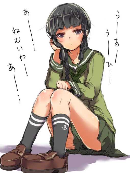 らくがき。北上様はおねむのご様子。 