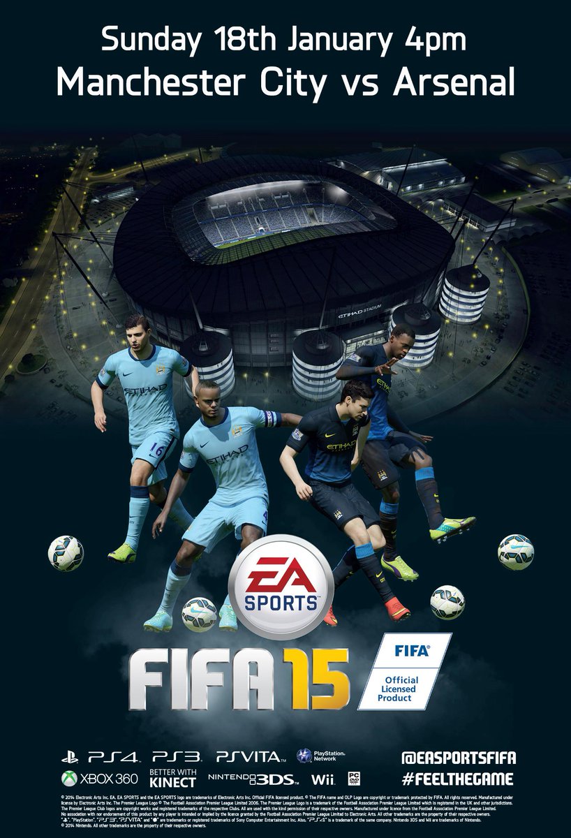 EASPORTSFC's tweet image. RT to win! 2x tickets to see @MCFC vs @Arsenal this weekend. Winner picked @5pm UK TODAY.  (No travel incl.)