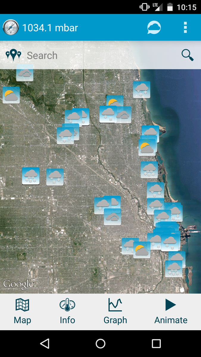 Cumulonimbus_ca's tweet photo. Map of hyperlocal weather reports of #snow in Chicago last week, via #PressureNet https://t.co/9CIJWTLwFZ http://t.co/ByHbllI5RW