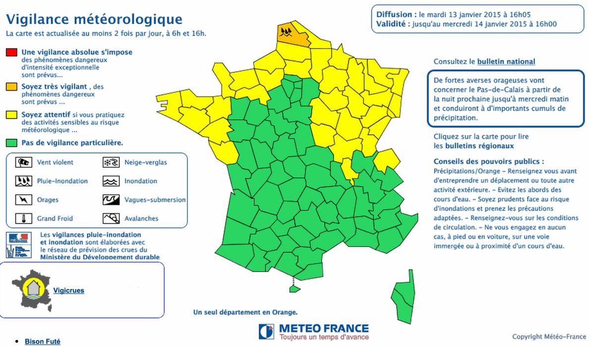 Le département du #PasDeCalais en #vigilanceorange pluie-inondation. Restez informés sur <a href="/VigiMeteoFrance/">VigiMétéoFrance</a>