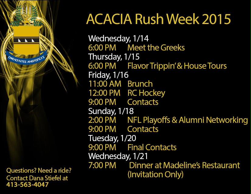 Cornell Acacia rush schedule for 2015 #rushakak