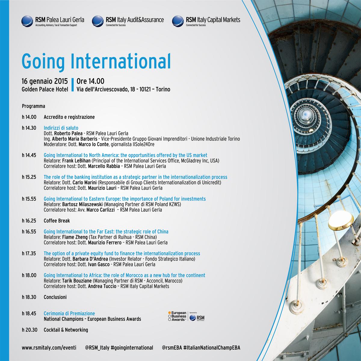 RSM_Italy's tweet photo. Annunciati relatori convegno #Goinginternational (ven. 16 gennaio a Torino) http://t.co/DnyZ64j9XQ @rsmEBA http://t.co/nCW5E5DRl9