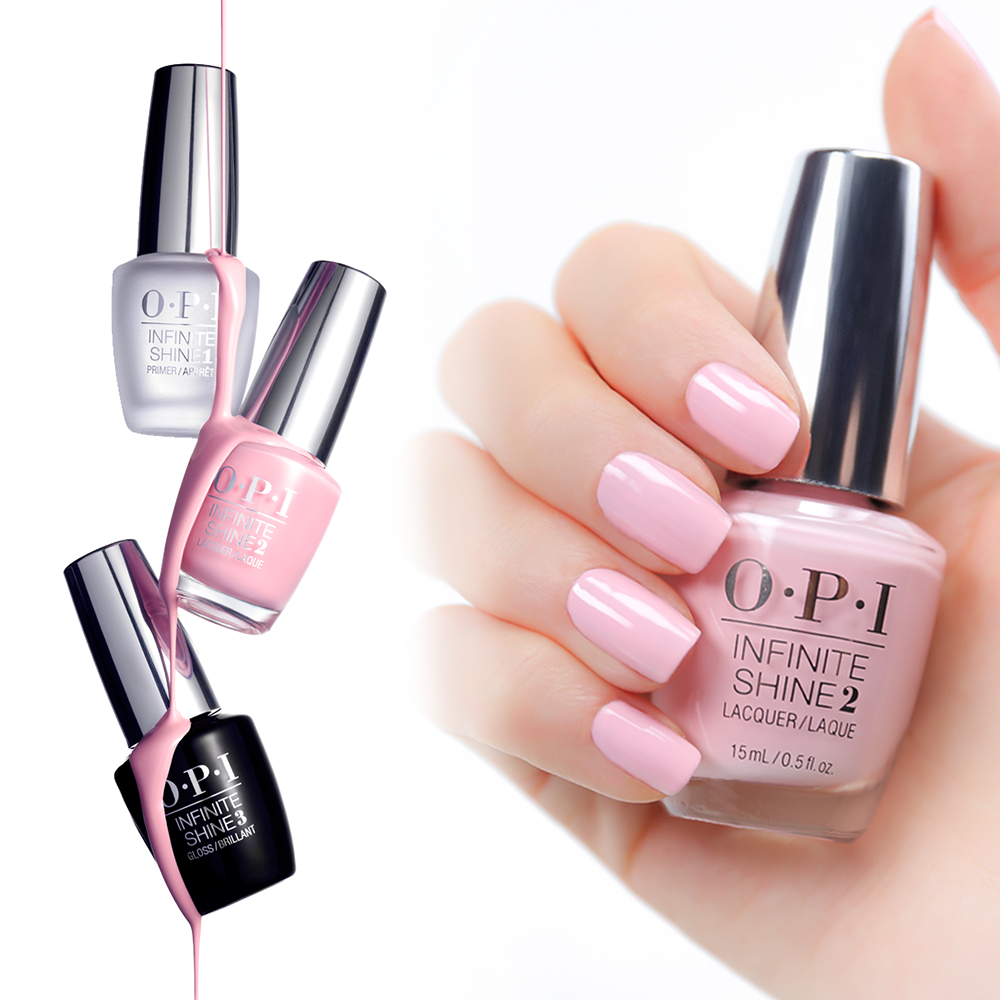 Visit your salon to experience the long wear &amp; #InfiniteShine of our new product! Shade shown: Pretty Pink Perseveres