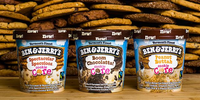 benandjerrys's tweet photo. Introducing Cookie Cores! Boom Chocolatta!, Peanut Buttah, and Spectacular Speculoos. Dig in. http://t.co/Q3ard3UO61 http://t.co/lEP0B8uBQH