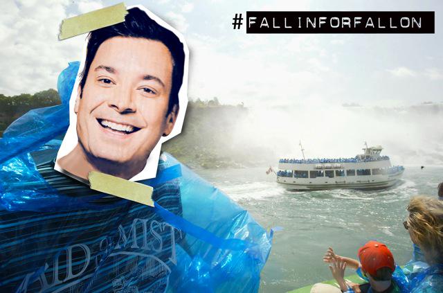 .<a href="/jimmyfallon/">Jimmy Fallon</a> All aboard! Icon...meet iconic! <a href="/maidofthemist/">Maid of the Mist</a> #FallinForFallon #NiagaraUSA