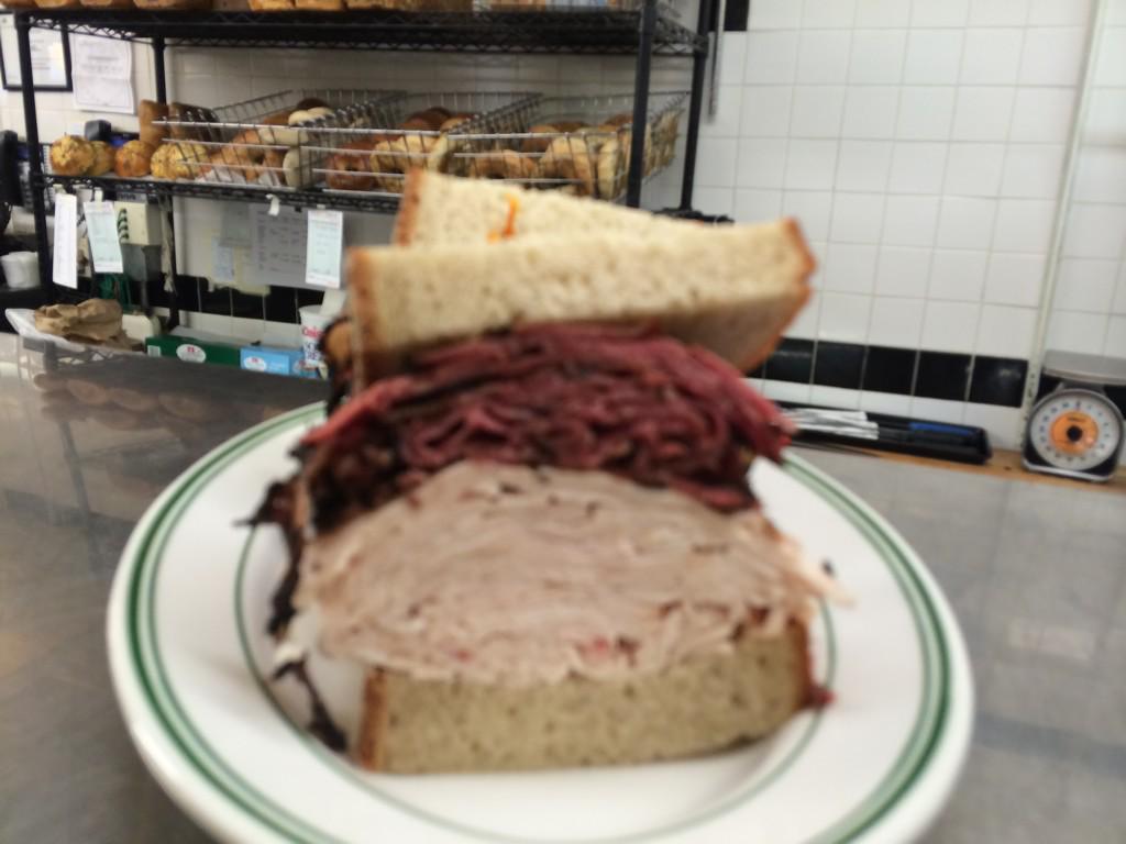 Kaufman's delicatessen invites you to enjoy our pastrami/ turkey on  our amazing rye!