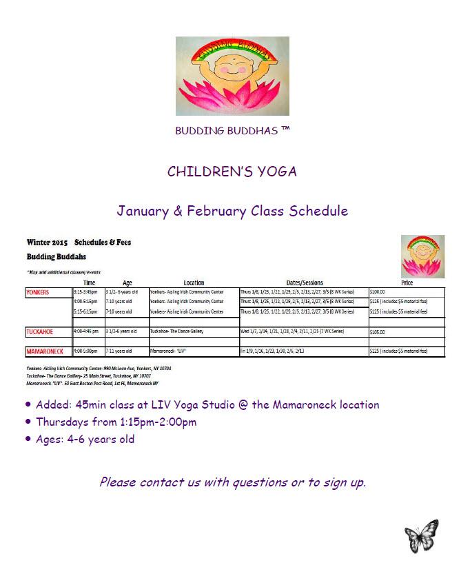 BuddingBuddhas's tweet photo. CHECK OUT &amp; SIGN UP for our winter 2015 classes :) #yoga #childrensyoga #westchester #signup http://t.co/LjyKQ6IhEt