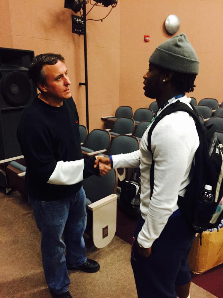 Class of 2016 is up and committing to graduate! Derrick Henderson with Mr. Van Nort. <a href="/GoTigersGrowl/">Scott Pitts</a> <a href="/natomasbuzz/">The Natomas Buzz</a>