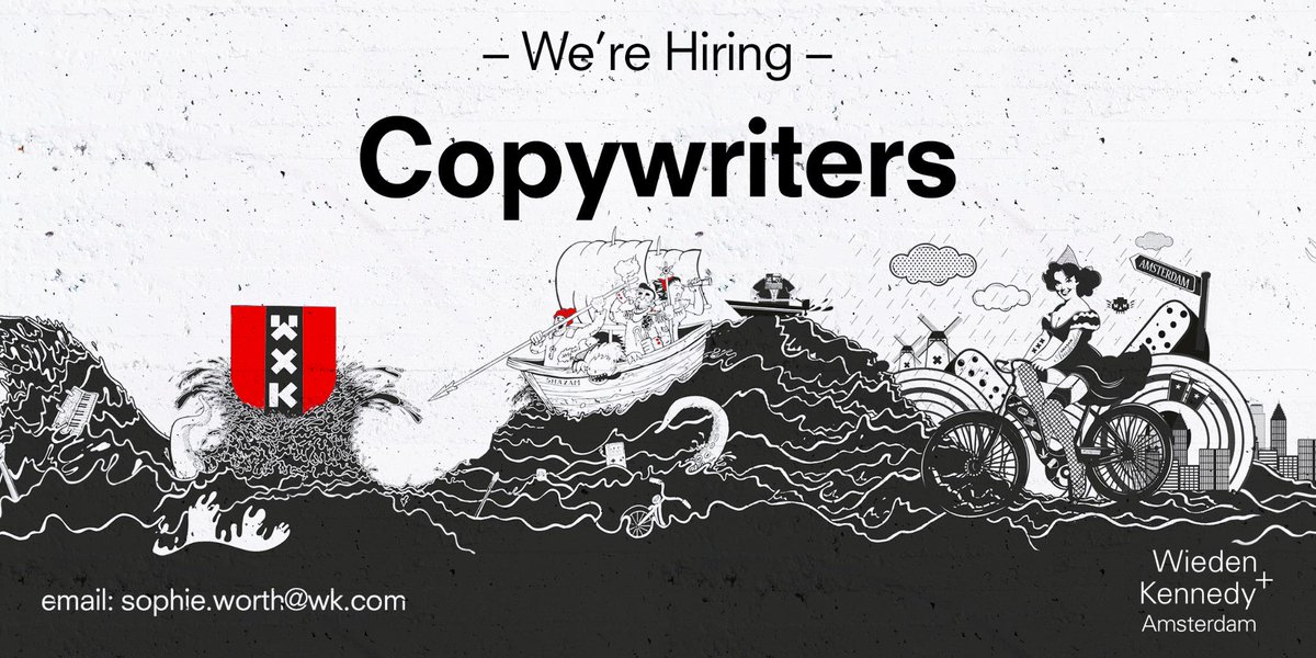 worthatweet's tweet photo. .@WKAmsterdam needs copywriters - not novelists, journalists or songwriters, just great copywriters #job http://t.co/NjCeEXMj5F