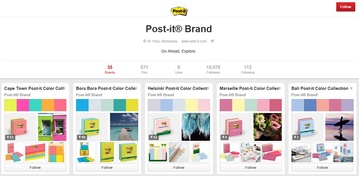 Postit's tweet photo. Love #Pinterest? Explore the new #Postit World of Color Collections here. http://t.co/agiVQxXDyq http://t.co/W6T2V2hj51