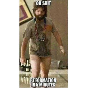 BasicMilitary's tweet image. When the alarm doesn't go off and you have your fitness test that day #BasicMilitaryProblems #military #whoops #funny