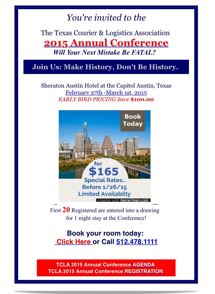 TexasCLA's tweet image. You're Invited to the #TCLA 2015 Annual Conference!