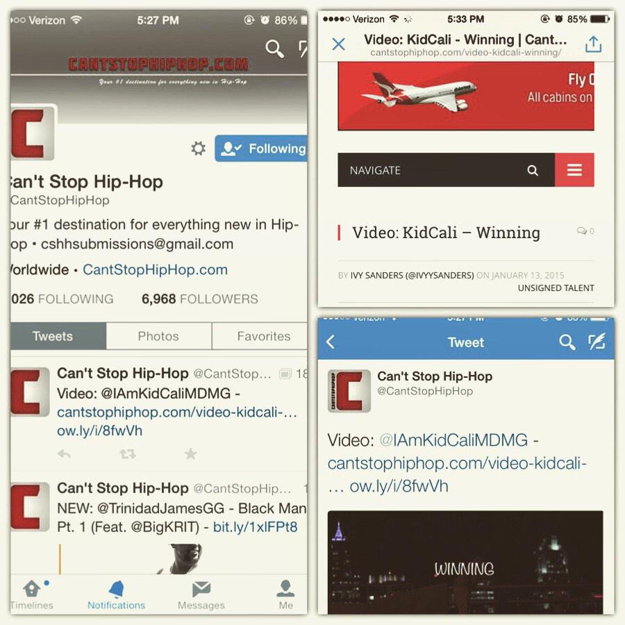 KidCaliMDMG's tweet image. #WinningVideo | @CantStopHipHop | Now Watching. ow.ly/i/8fwVh. #ImAlwaysWorking. #MDMG//#KidCali. #MuchLove
