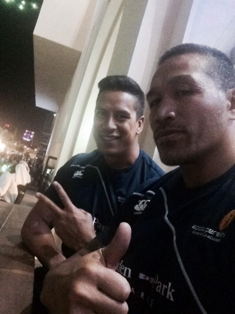 Apollo11Rugby's tweet image. A big thumbs up @ShontayneHape before smashing some @BurgerFuel #BFMonster #Chocshake #Fries