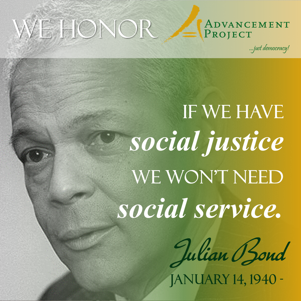 Today we honor Julian Bond, a leader in who continues to influence the movement today. Happy Birthday! 