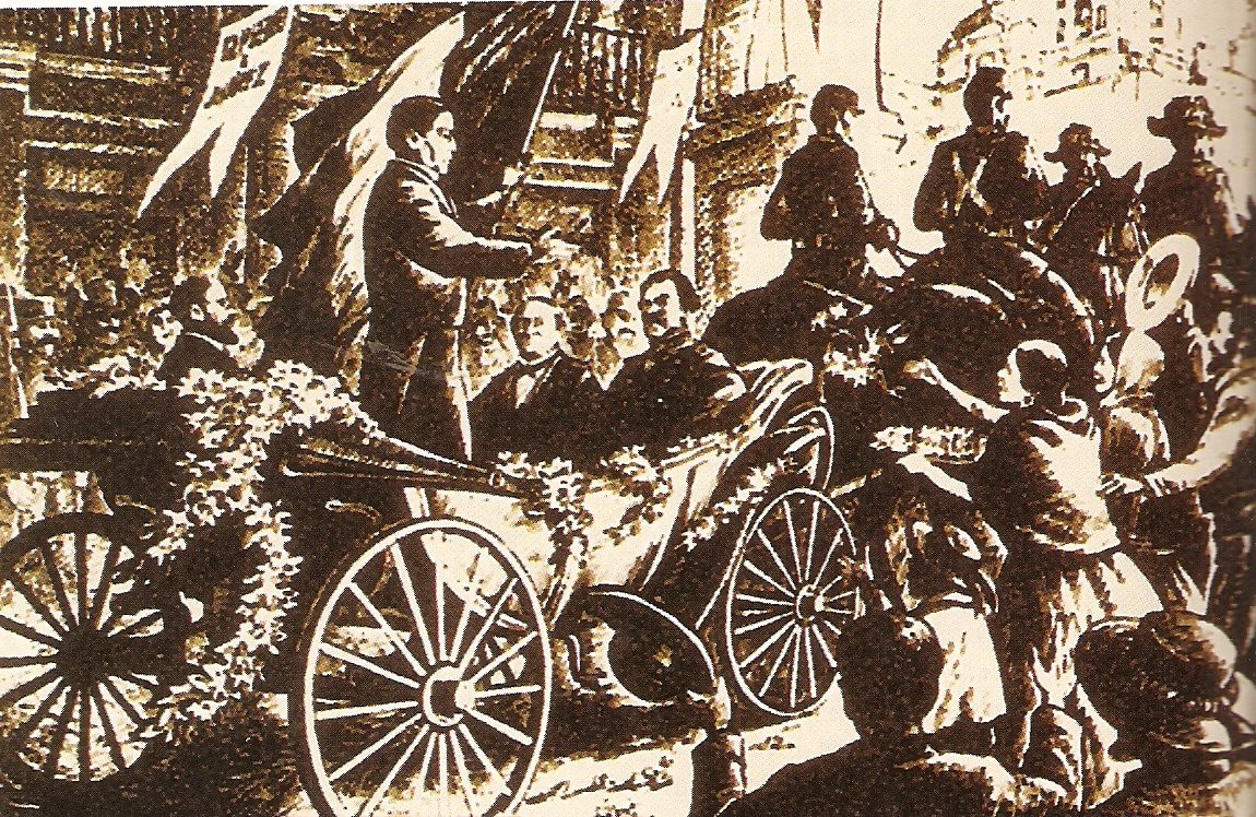 MuseoConstitu's tweet photo. 11 enero 186,presidente Benito Juárez  entra a la capital, marca el fin de la Guerra de Reforma. http://t.co/JdBWdKMpEQ