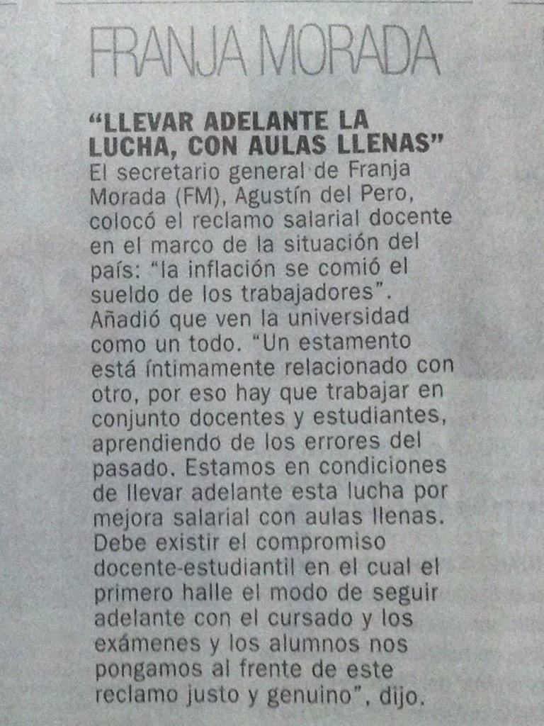 AgustinDelPero's tweet photo. Reclamo salarial de los docentes con aulas llenas. Esa es nuestra propuesta.@franjanacional @_laFUT @FranjaTucuman http://t.co/Umtki1VyFl