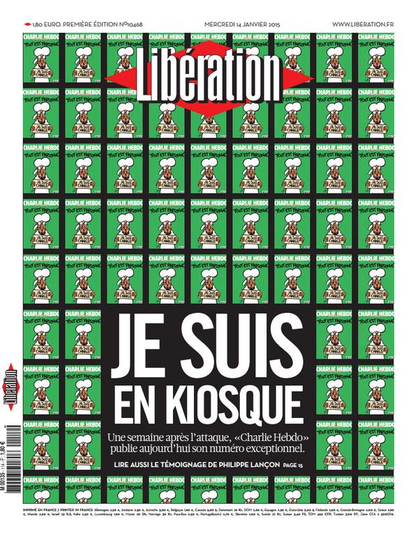 libe's tweet image. A la une mercredi : Je suis en kiosque journal.liberation.fr/publication/li…