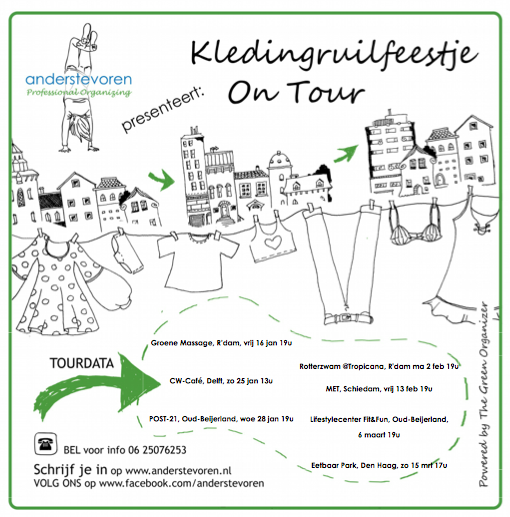 Kledingruilfeestje on tour  16/1 @GroeneMassage 2/2 <a href="/RotterZwam/">rotterzwam</a> 15/3 <a href="/EetbaarPark/">Eetbaar Park 070</a> Schiedam, Delft, Oud-Beijerland