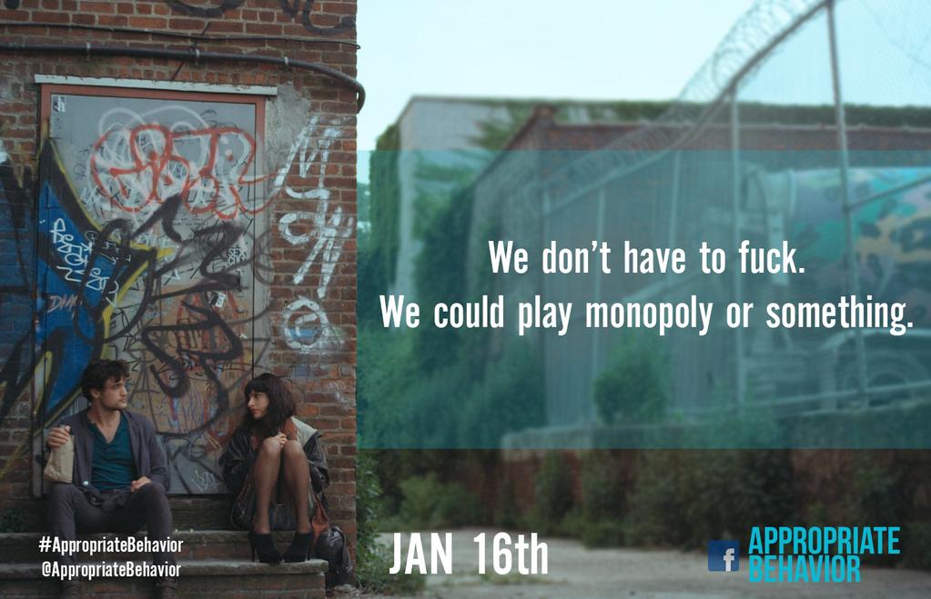 WestEndCinemaDC's tweet image. MT @AppropriateFilm: #WorldsBestPickUpLine
The Persian bisexual coming of age #AppropriateBehavior opens FRIDAY. #dc