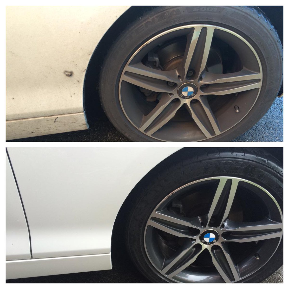 PlatDetailSW's tweet image. The second BMW was in particularly bad shape on the exterior, here are a couple of comparison shots...