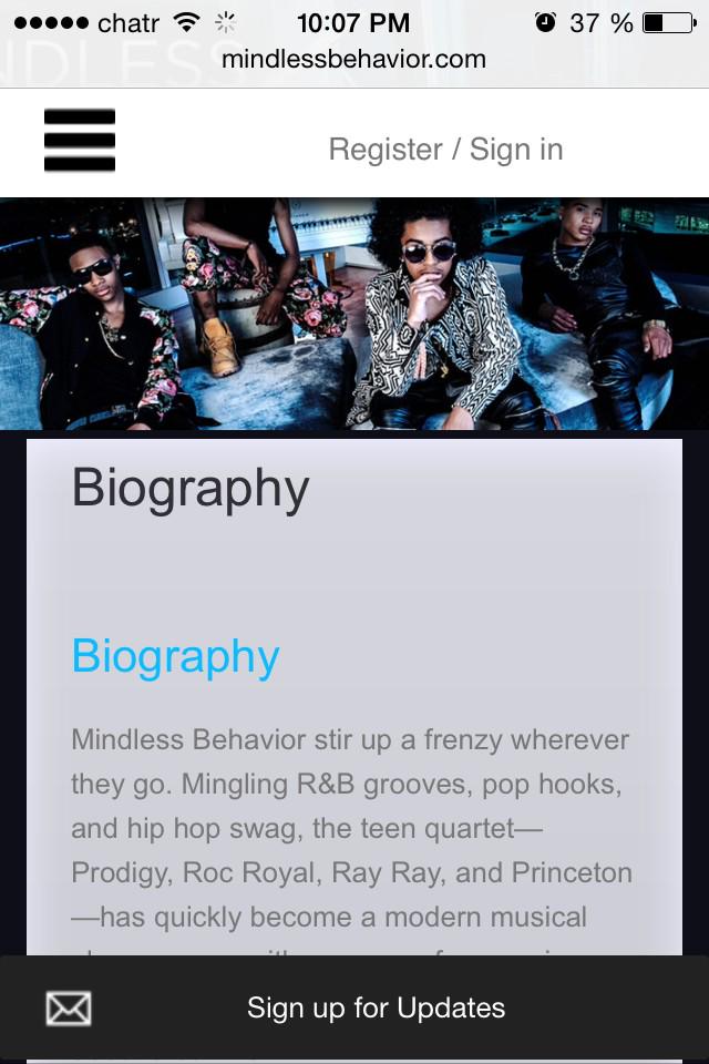 JustinBhavior's tweet photo. They haven't changed the website yet... Is this hope that @Royal3R is coming back?? @MindlessBhavior #BringRocBack http://t.co/VR9CNVWMs2