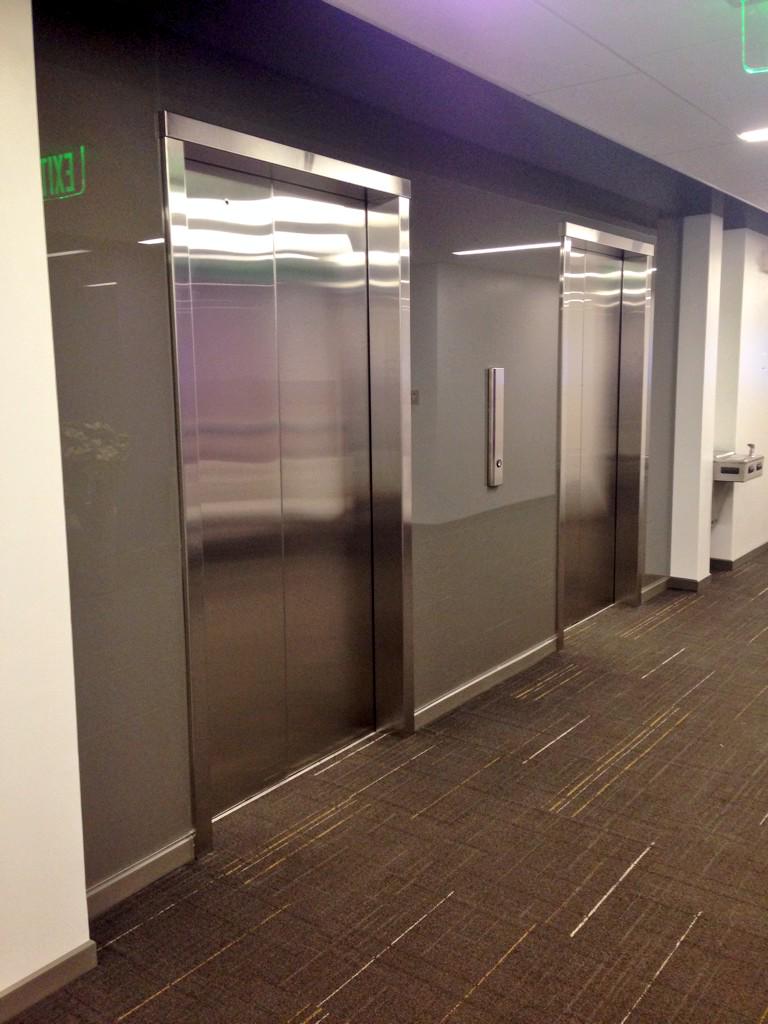 sqonestudio's tweet photo. Finishing some custom back-painted glass elevator surround panels for Westwood Plaza! http://t.co/ZVOCmjuMJA