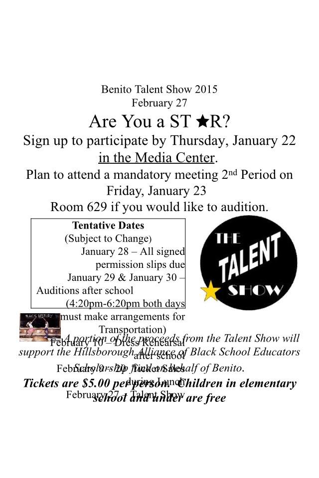 Talent show is coming soon!