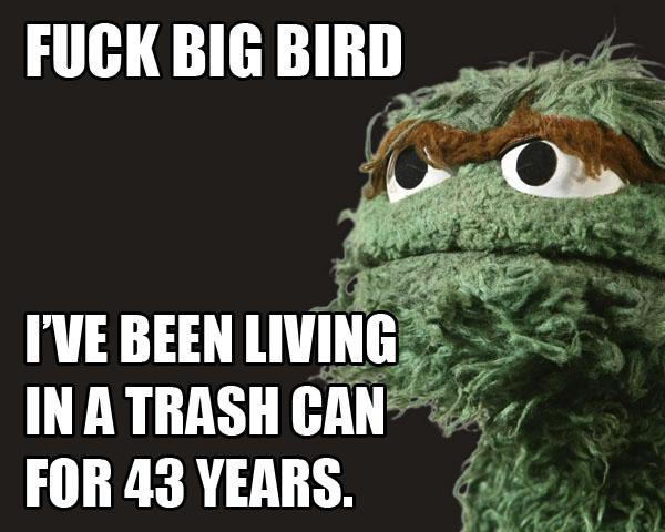 transferml's tweet image. Oscar the Grouch, makes me happy. #irony.