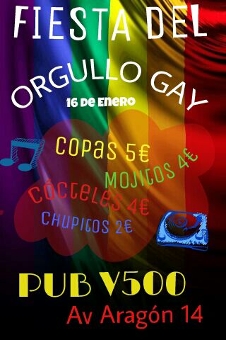 PubV500's tweet photo. Y ESTA SEMANA.. ¡¡ORGULLO GAY!!! UN BESO CON TU PAREJA ES UN CHUPITO GRATIS 😱 ¡NO DEJES QUE TE LO CUENTEN ,VIVELO! http://t.co/OBlalQ6Z36