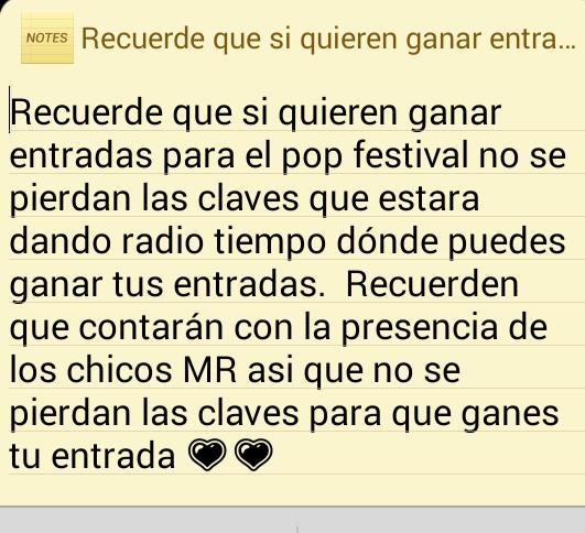 FC_MRMedellin's tweet image. participa para el pop festival no te lo puedes perder.  #notasMR @RadioTiempo1059 @MRmusica