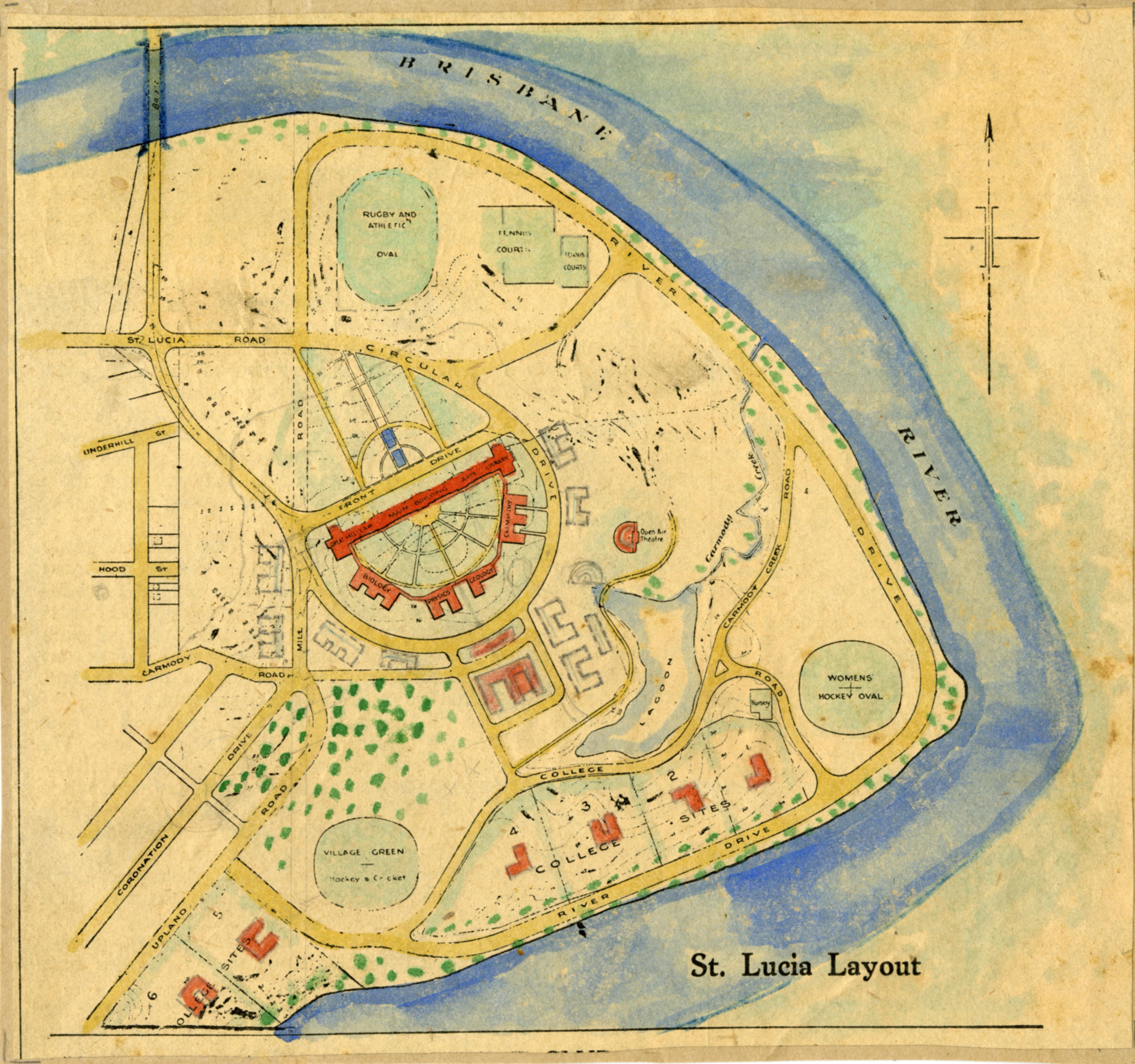 Uq St Lucia Map Uq News On Twitter: "Here's A Map Of #Uq #Stlucia From The 1950S - Can You  Pick What Did And Didn't Change? Http://T.co/Ep2Xb6Jp6N" / Twitter