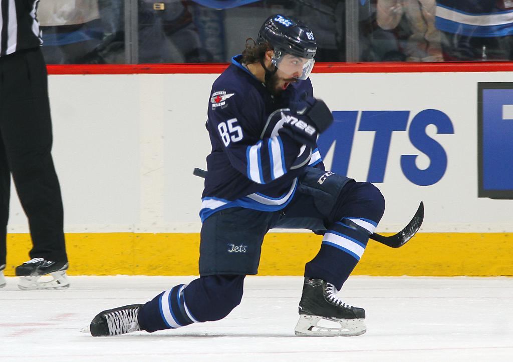 NHL's tweet photo. Two periods. FOUR GOALS. Mathieu Perreault is absolutely killin' it. http://t.co/8yFSOFdQaj