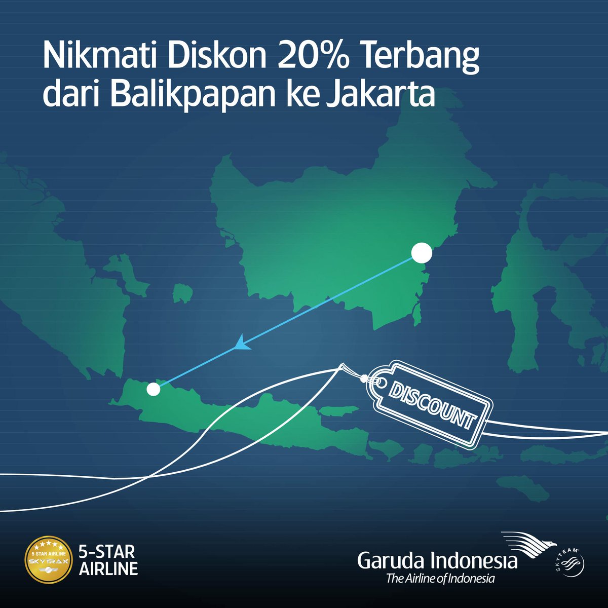 IndonesiaGaruda's tweet photo. Nikmati terbang menggunakan Garuda Indonesia dr Balikpapan ke Jakarta dengan diskon 20% http://t.co/70fReDulYf http://t.co/n4x6hOzF0t