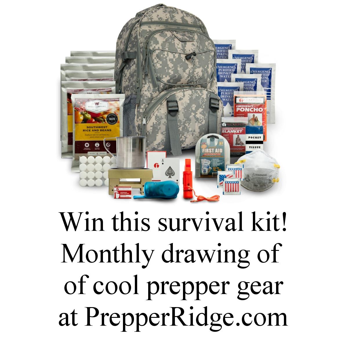 PrepperRidge's tweet image. Giving away a nice survival kit.  Go to prepperridge.com/moprdr.html to sign up. Retweet and share with your freinds too!