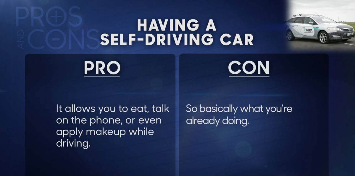 FallonLyft's tweet image. "@FallonTonight: Up now: the Pros &amp;amp; Cons of having a self-driving car! #FallonTonight http://t.co/Mfz800LcpL" // Use @Lyft instead :)