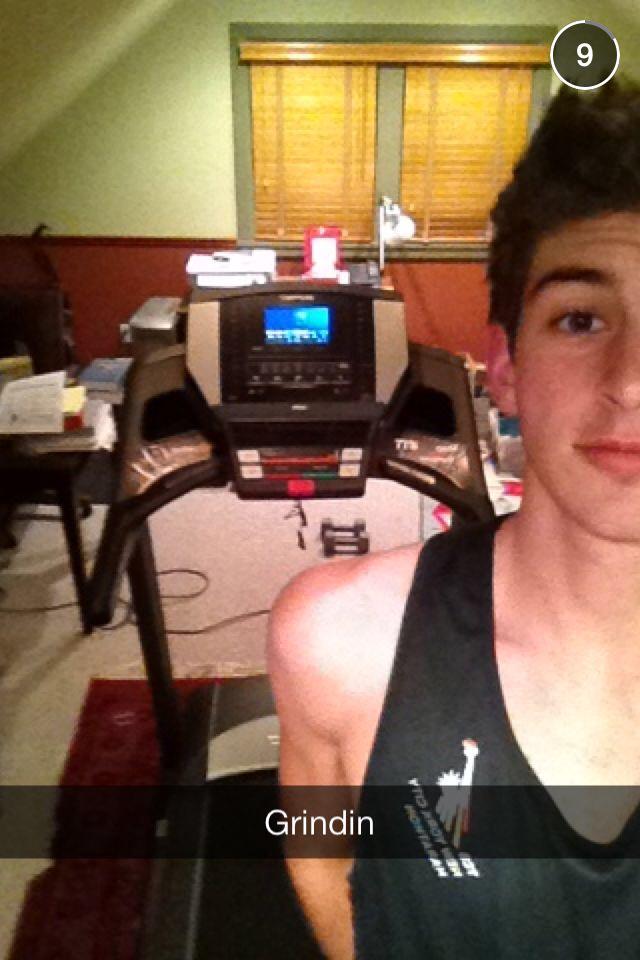 AskRunner's tweet image. Hate to post a self-screenshotted snapchat selfie, but wanted to show off my new treadmill!