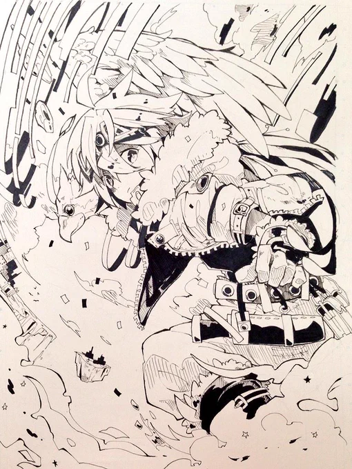 ひっさびさにオリジナルっ子を真面目に描いた!原稿一枚目終わりー 