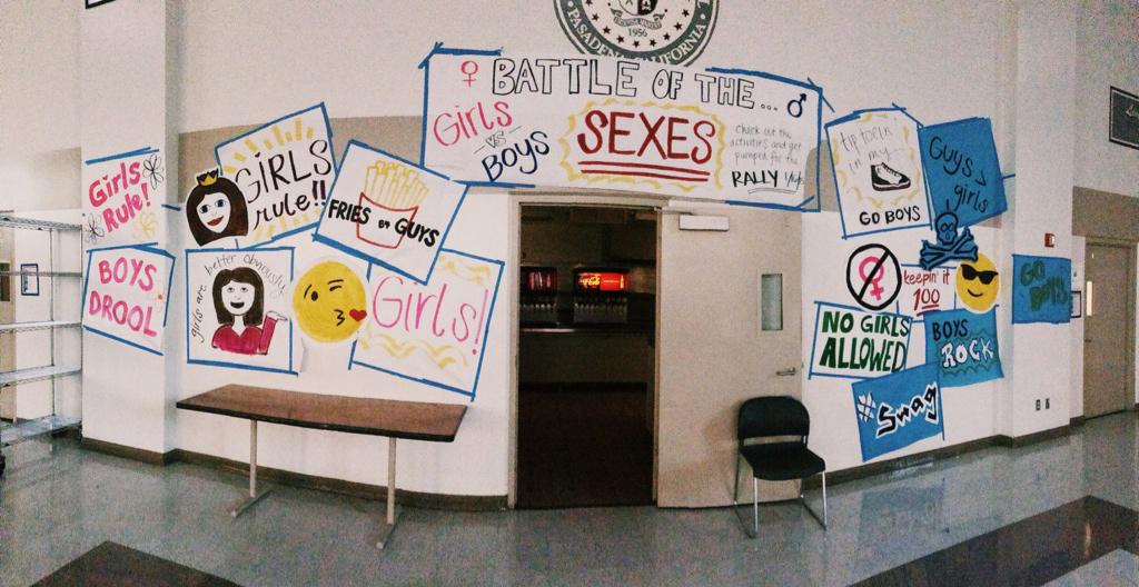lasalle_lancers's tweet photo. Poster making for the rally tomorrow in the amphitheater (with music)! Who will rise to the top, boys or girls?💥 http://t.co/J4Dww0kYxl