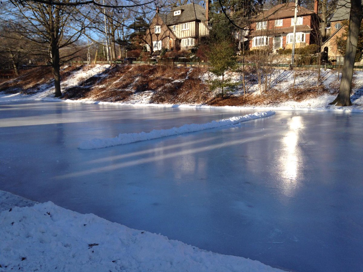 Today at the Glen Stewart ravine - natural ice skating rink plus some help from friends. Freezing but sunny!