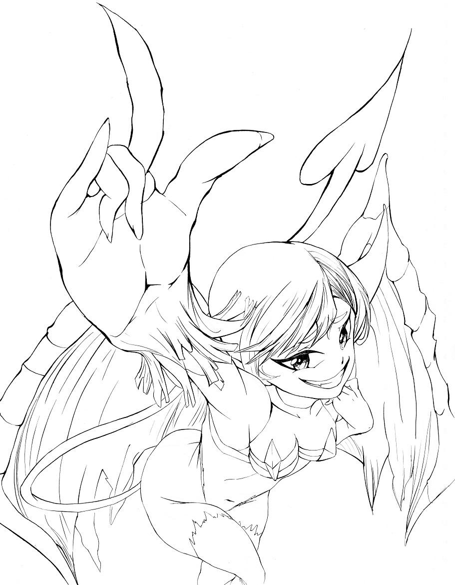 むかーし描いた比較的ましな出来の線画を塗り練習のたたき台にしよう 