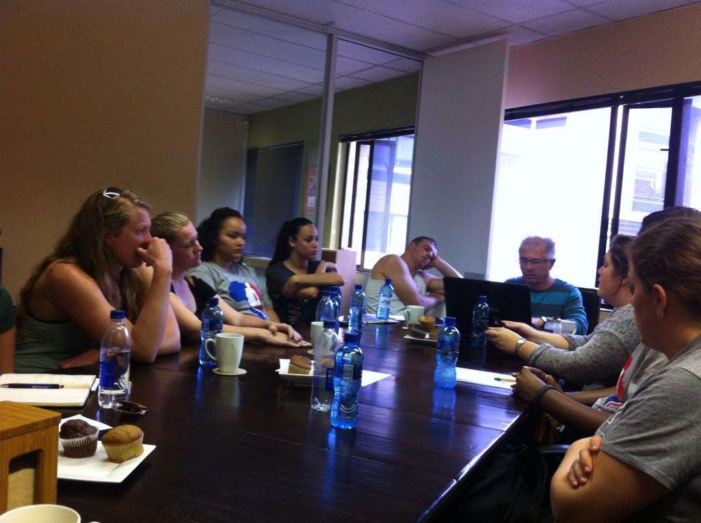 MichaelMGoldman's tweet photo. #USFSportAfrica students debating social media strategies for #dreamfieldsproject with @JohnPerlman http://t.co/gKlcG90KCY