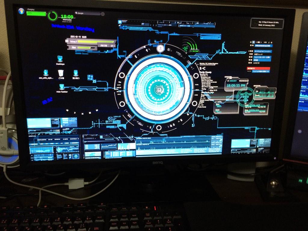 Satellitedogs V Twitter Lilinm4y 真ん中のはレインメーターって言うデスクトップカスタマイズツールですー